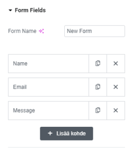 Elementor draft form fields